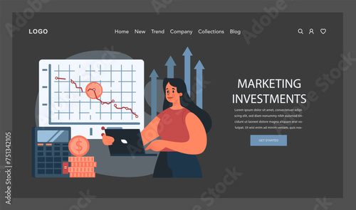 Marketing Investments concept. Flat vector illustration