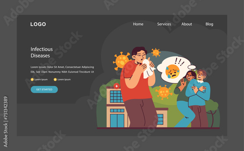 Pandemic Anxiety Illustration. Flat vector illustration.