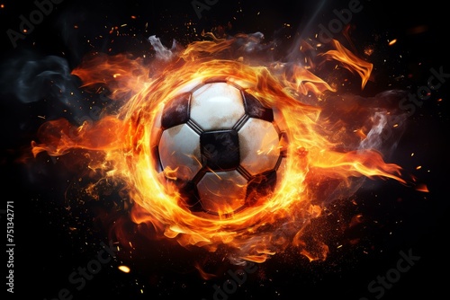 Soccer football flame. Goal equipment. Generate Ai