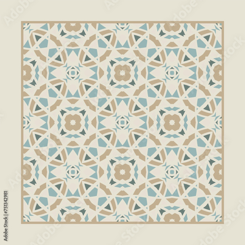 Seamless pattern in white beige blue  for decoration. Print for paper, tiles, textiles. Home  decor, interior design, cloth design.