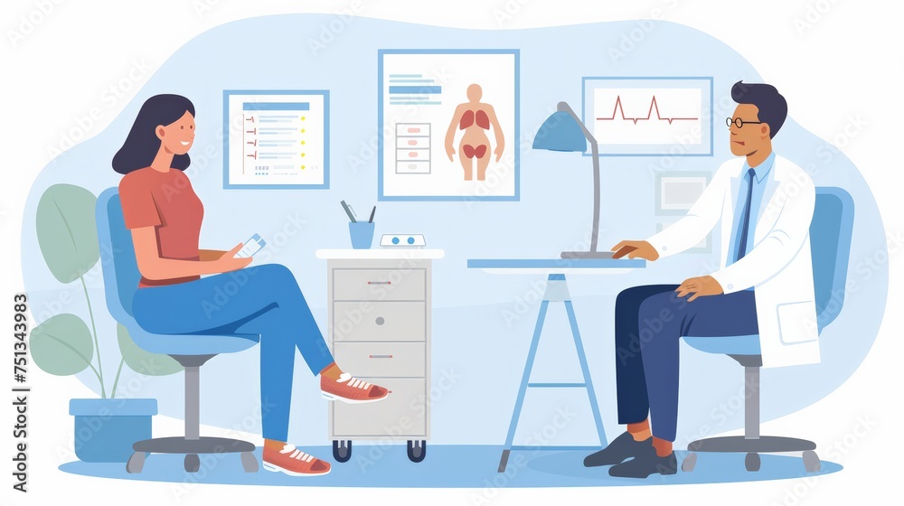 The doctor examines the patient in the room. Check in the hospital The doctor examines the patient in the room. Check in the hospital