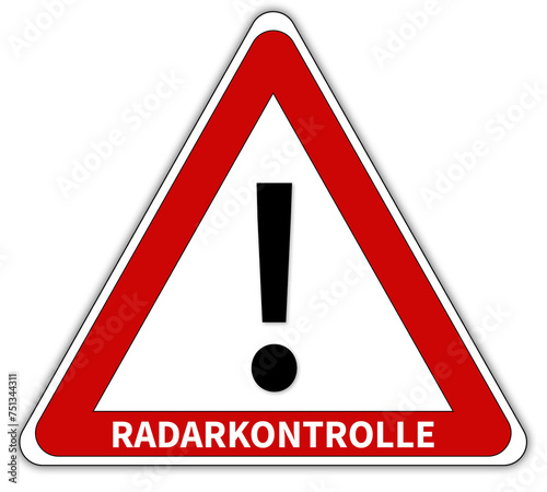 Radarkontrolle Schild 