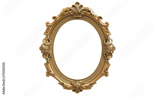 Photo Frame with an Oval Shape isolated on transparent Background © Sehar