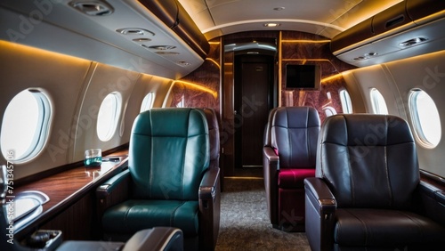 Private airplane luxurious first-class cabins © RENDISYAHRUL
