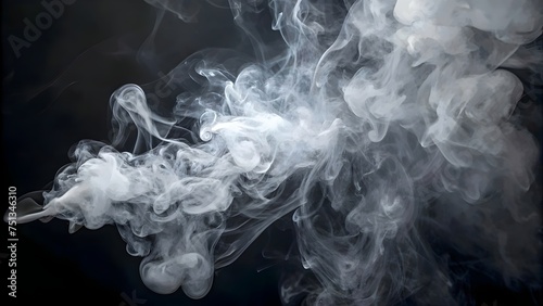 Ethereal White Smoke Swirling on Dark Background © Rostislav Bouda