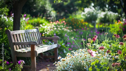 Floral Retreat: Garden Bench Haven