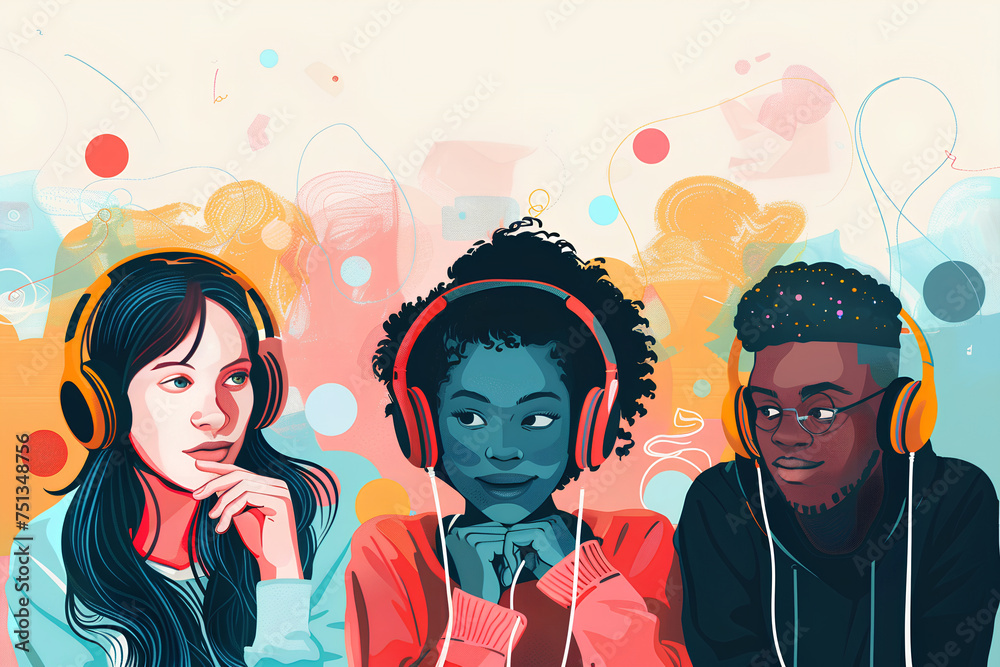 amici che ascoltano musica amici che ascoltano musica