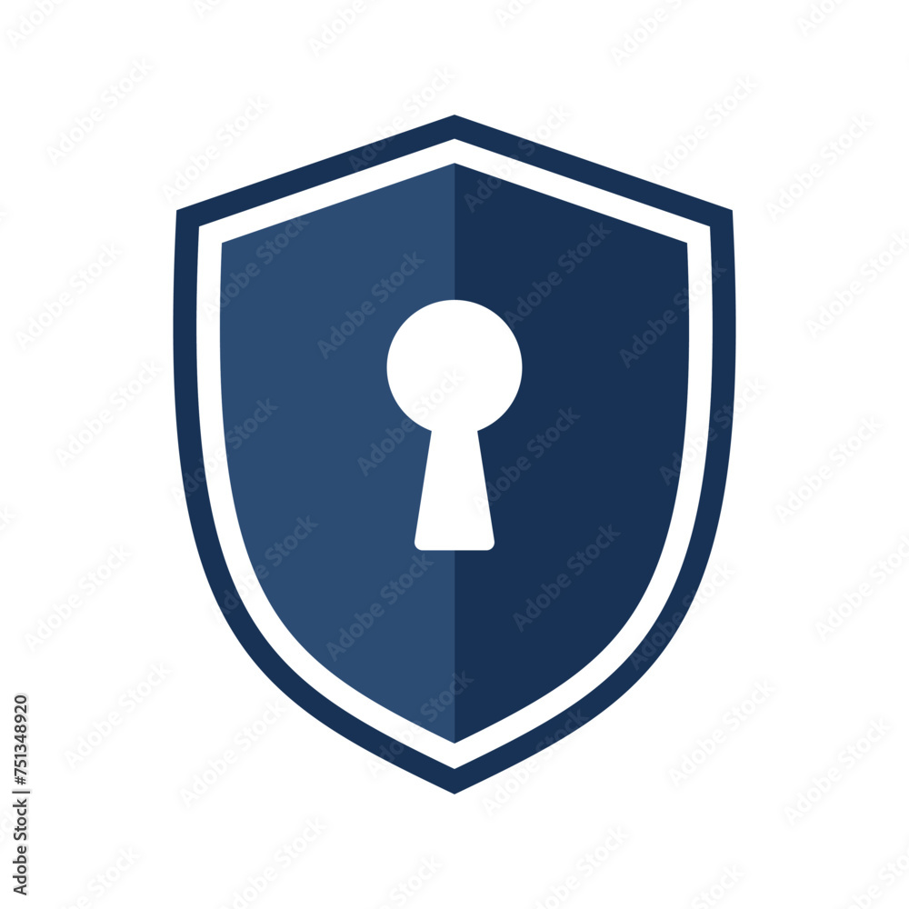 Shield icon with keyhole. Vector illustration Shield icon with keyhole. Vector illustration