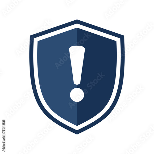 Shield icon with exclamation mark. Vector illustration