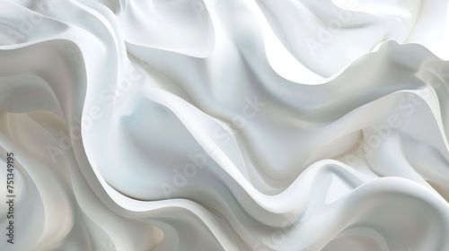 White abstract background. Fluid shapes composition. Generative Ai