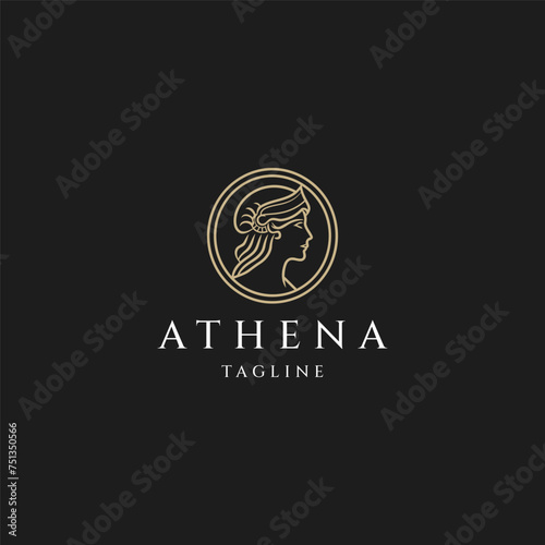 Athena the goddess vector logo design