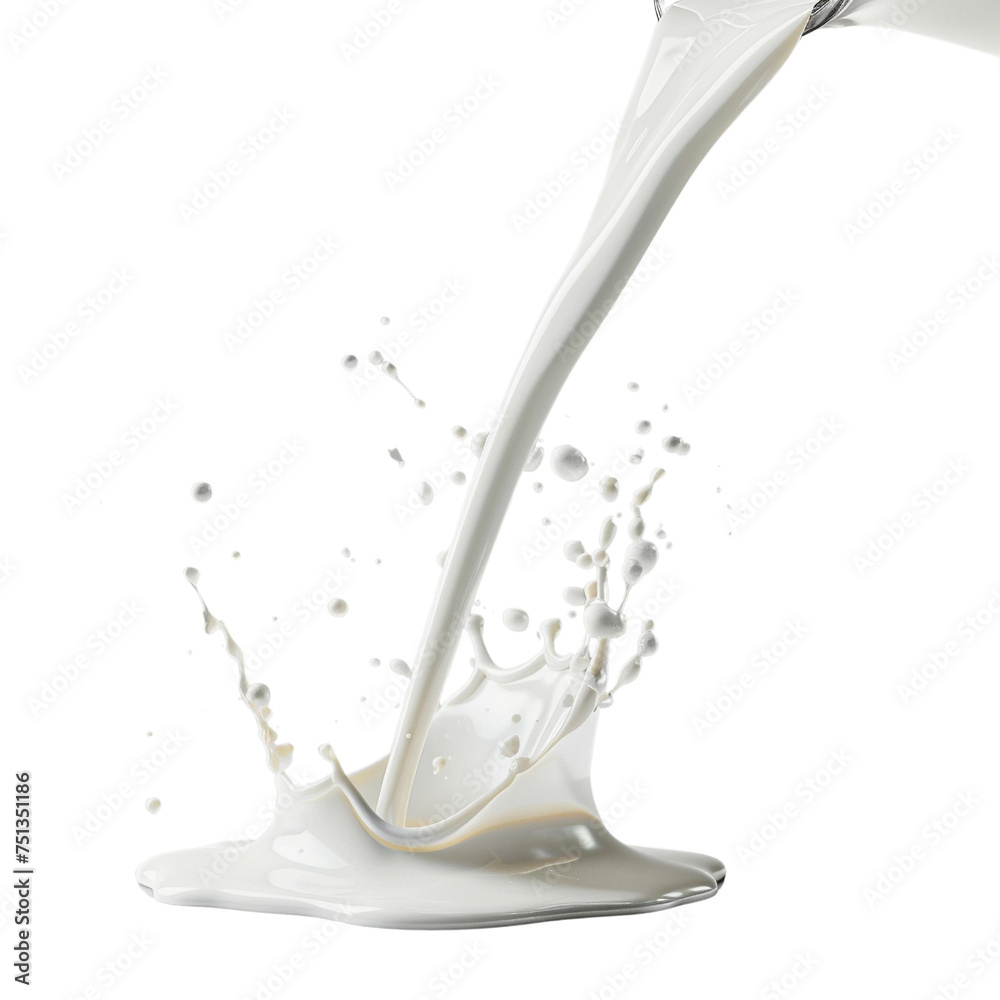 Pouring milk isolated transparent Pouring milk isolated transparent