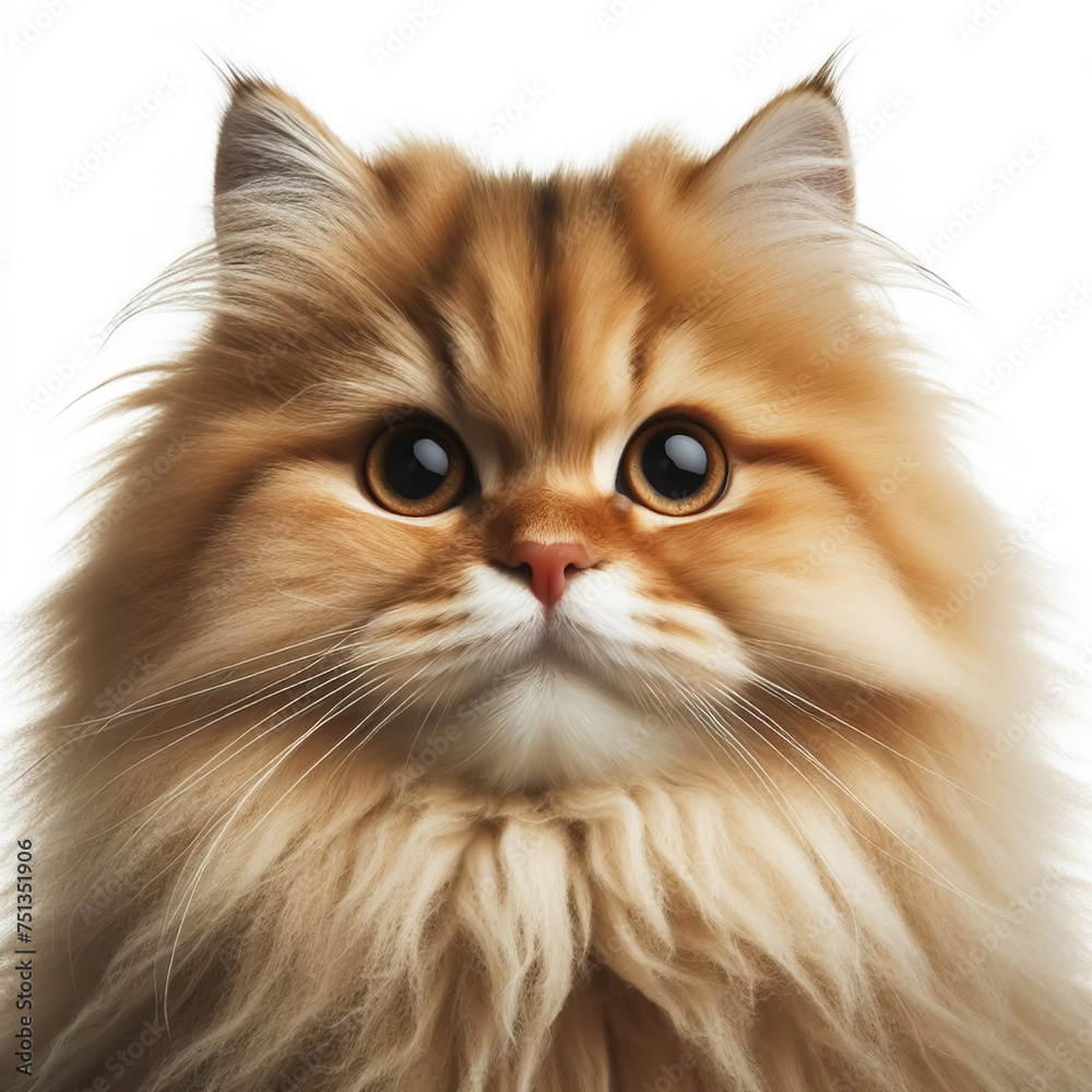 Adorable and furry persian cat. AI generated