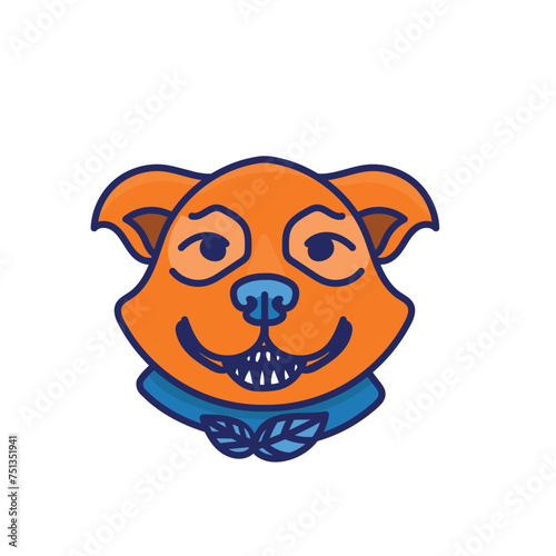 Orange dog cute face vector illustration. © galunga.art
