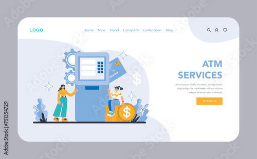 Bank services concept. Flat vector illustration.