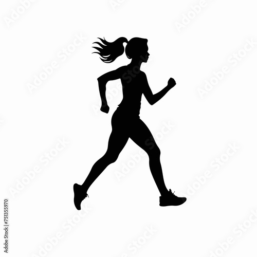 Silueta de una mujer haciendo running