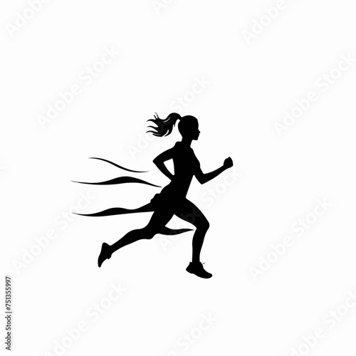 Silueta de una mujer corriendo