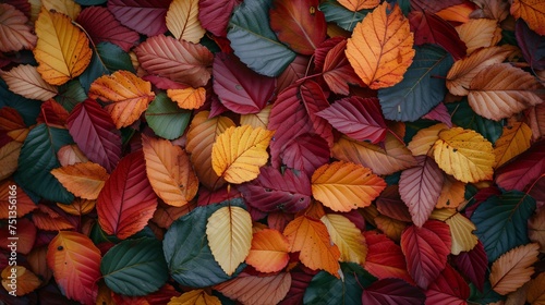 a pile of colorful leaves