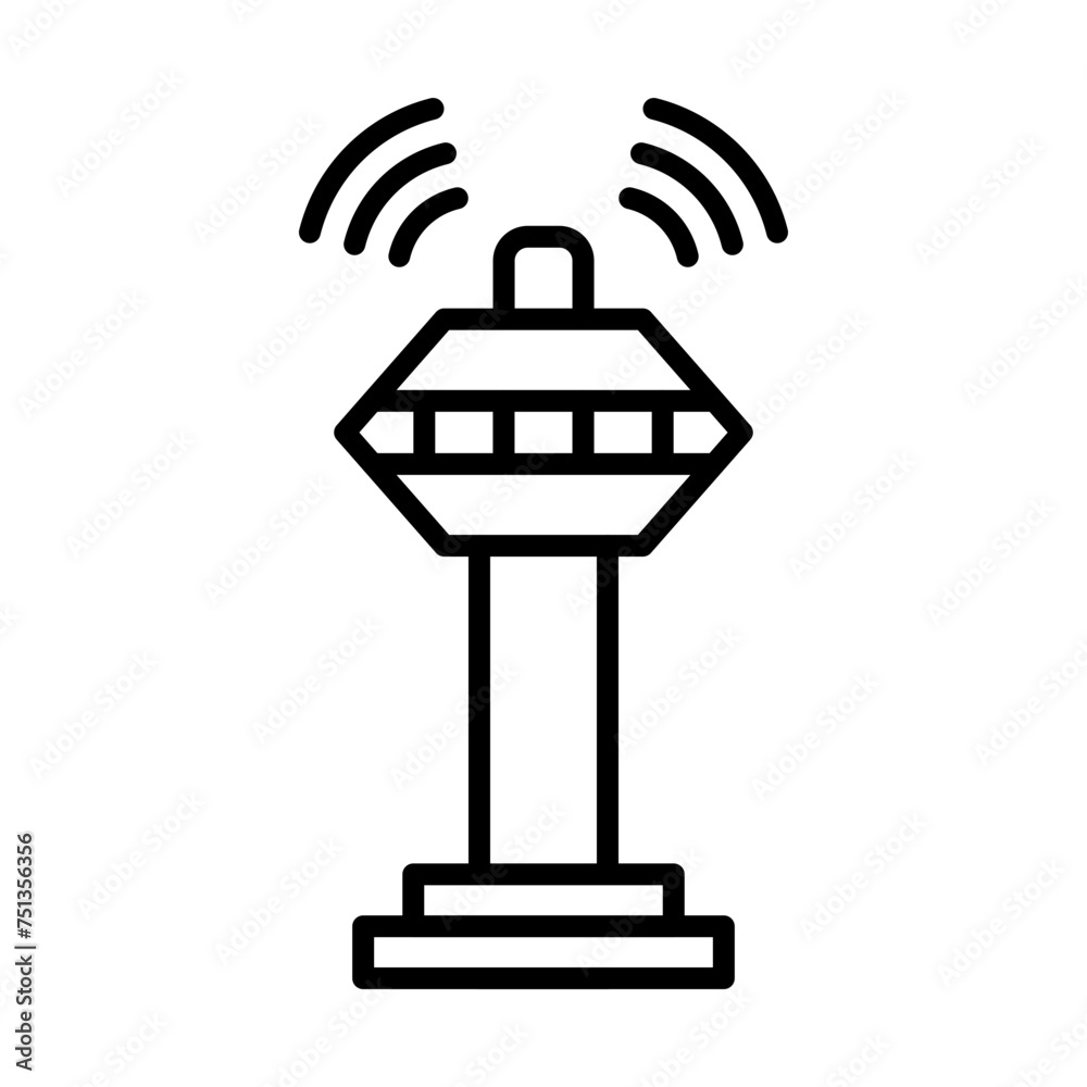 Airport Control Tower line icon Airport Control Tower line icon