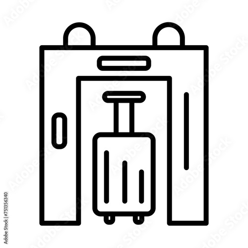 Airport Security Check line icon