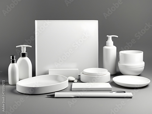 White blank hotel design or restore accessories branding set on an isolated background design