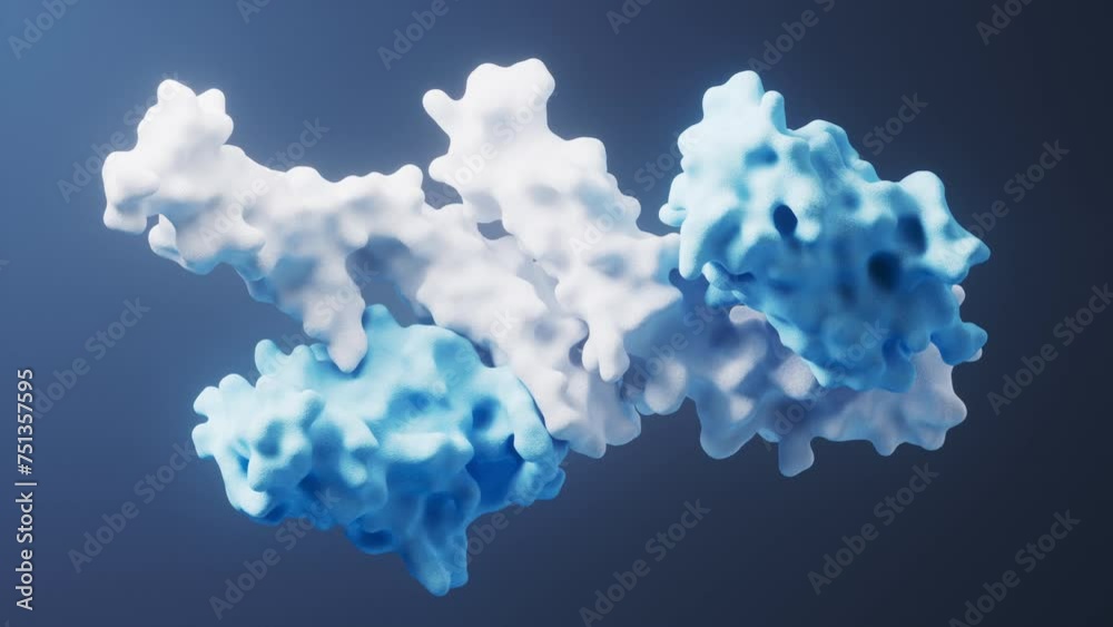 Protein structure with biological concept, 3d rendering.