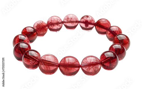 Red Beryl bracelet isolated on transparent Background