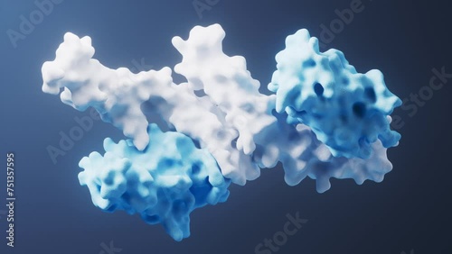 Protein structure with biological concept, 3d rendering. photo