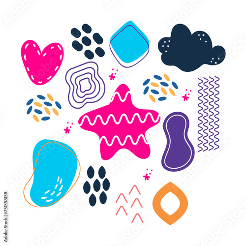 Hand Drawn Flat Abstract Shapes Collection