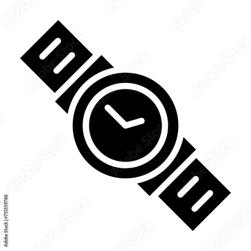 Wristwatch glyph icon