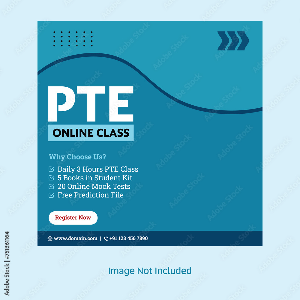 Obraz premium PTE Online Classes Banner Template