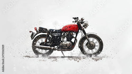 Motorcycle on a white background. generative ai