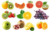 Assortment of Crisp Fruits isolated on transparent Background