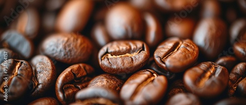 Nahaufnahme von frisch gerösteten Kaffeebohnen 