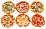 Collection of top-notch pizzas isolated on transparent Background
