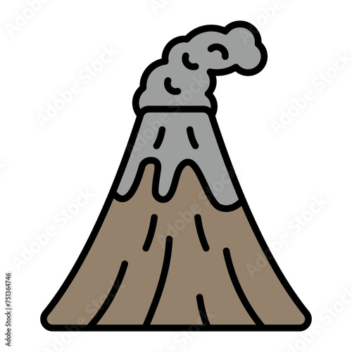   Volcano line filled icon
