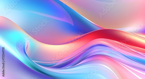 A blue and pink background with wavy shapes 