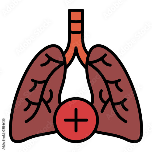   Pulmonology line filled icon