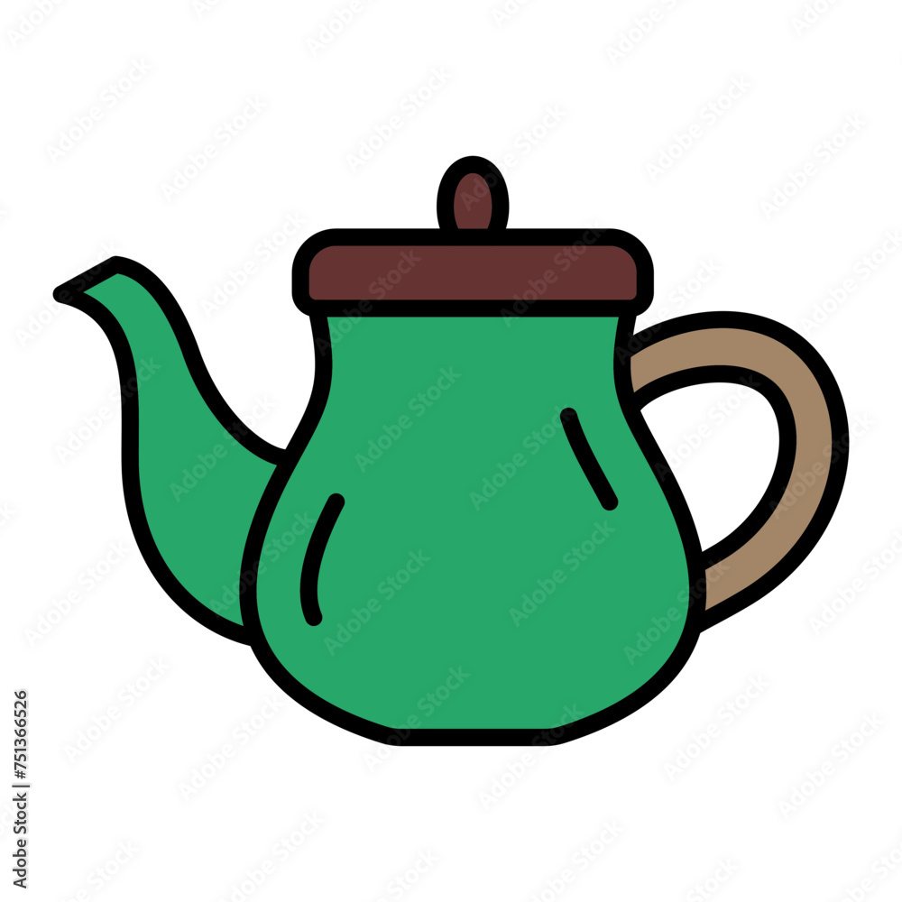 Teapot line filled icon Teapot line filled icon