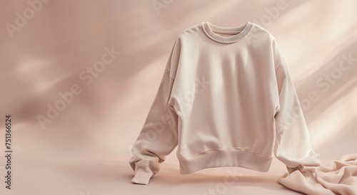 Elegant Beige Sweater on Soft Pastel Background