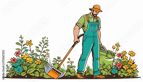 Un jardinero trabajando