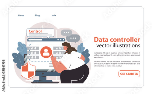 Data controller concept. Flat vector illustration © inspiring.team