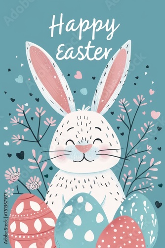 easter holiday background. Easter greeting card  pencil drawing and watercolor paints