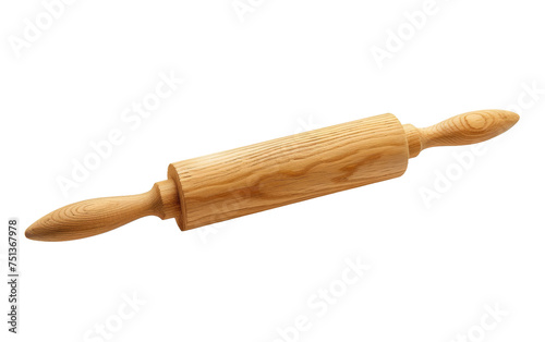 Isolated Rolling Pin On Transparent Background.