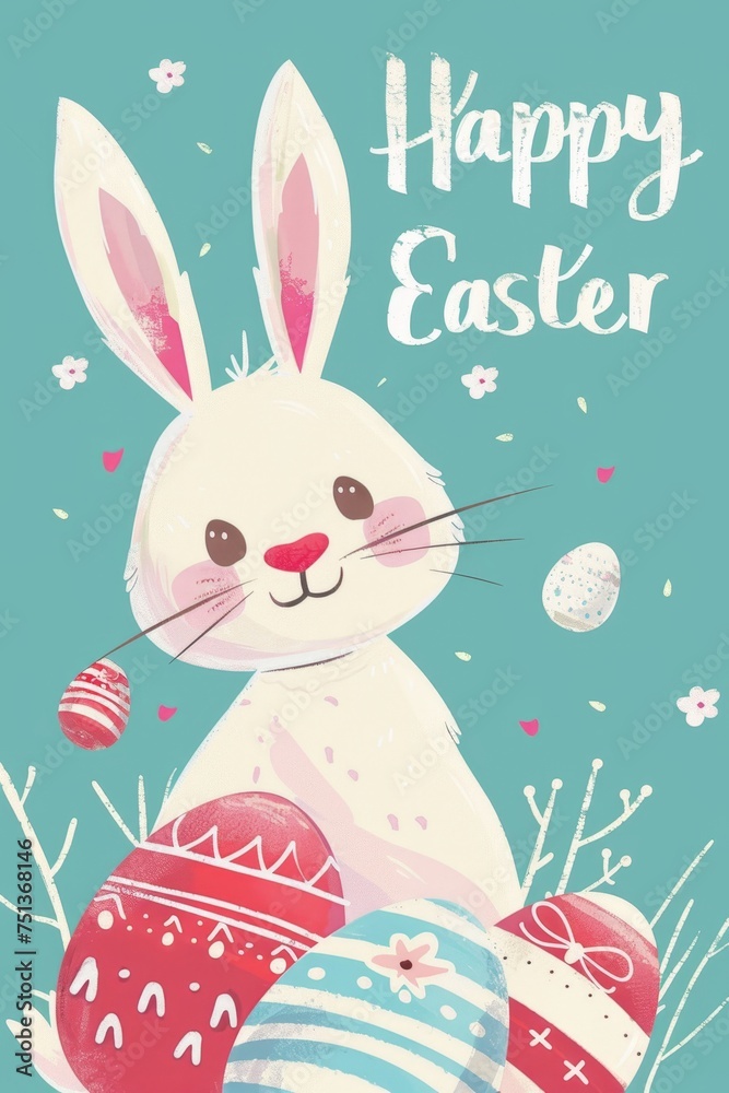 easter holiday background. Easter greeting card, pencil drawing and watercolor paints easter holiday background. Easter greeting card, pencil drawing and watercolor paints