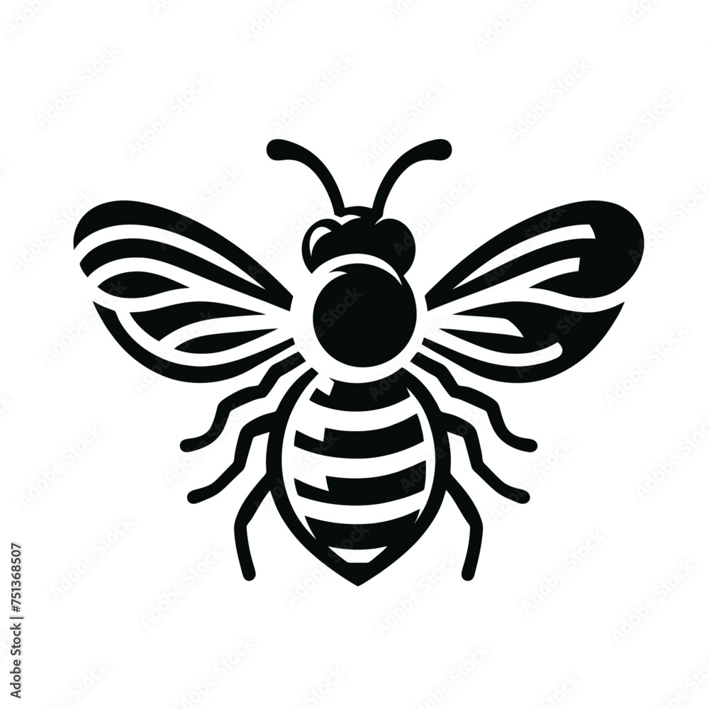 Bee isolated vector illustration