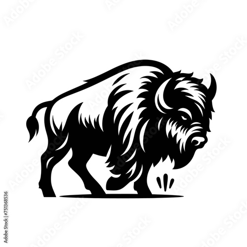 beautiful Bison or buffalo vintage isolated vector illustration