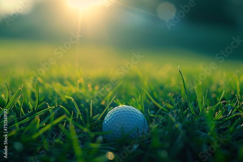 a golf ball in the grass © White