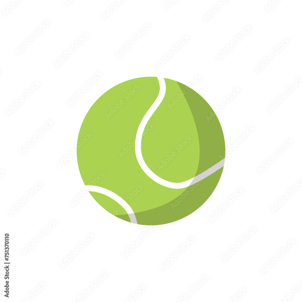 tennis ball vector, flat tennis ball vector on white