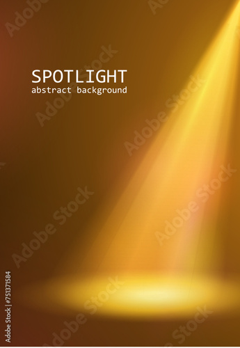 Warm Spotlight with rays on stage for your design. Colorful light.